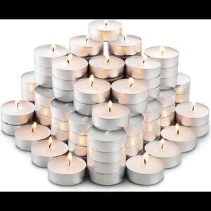 Mini Tealight Candles in Bulk | 100 White, Small Votive Smokeless, Dripless